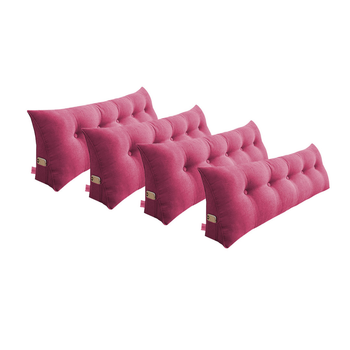 4X 150cm Pink Triangular Wedge Bed Pillow Headboard Backrest Bedside Tatami Cushion Home Decor image