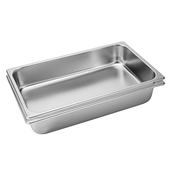 2X Gastronorm GN Pan Full Size 1/1 GN Pan 10cm Deep Stainless Steel Tray image