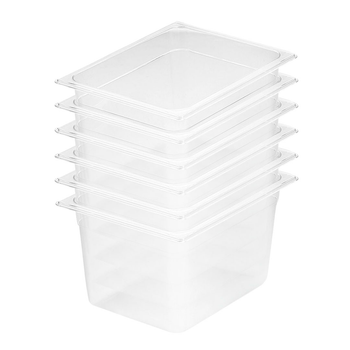 200mm Clear Gastronorm GN Pan 1/2 Food Tray Storage Bundle of 6 image