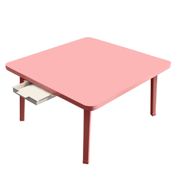 Pink Portable Floor Table Small Square Space-Saving Mini Desk Home Decor image