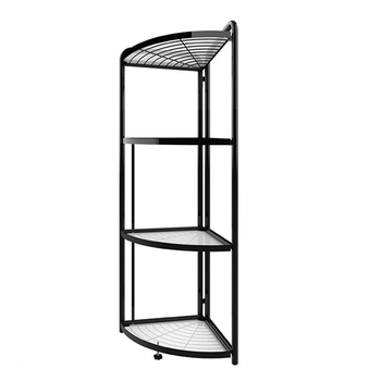 4 Tier Steel Triangular Corner Stand Multi-Functional Shelves Portable Storage Organizer image