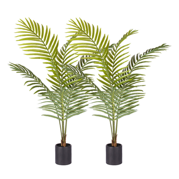 2X 120cm Green Artificial Indoor Rogue Areca Palm Tree Fake Tropical Plant Home Office Decor image
