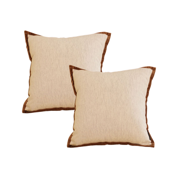 2X 50cm Vintage Cover Square Decorative Beautiful with Polyester Made Throw Pillow image