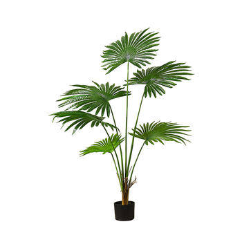 120cm Artificial Natural Green Fan Palm Tree Fake Tropical Indoor Plant Home Office Decor image