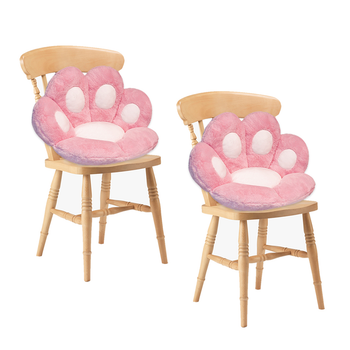 2X Pink Paw Shape Cushion Warm Lazy Sofa Decorative Pillow Backseat Plush Mat Home Decor image