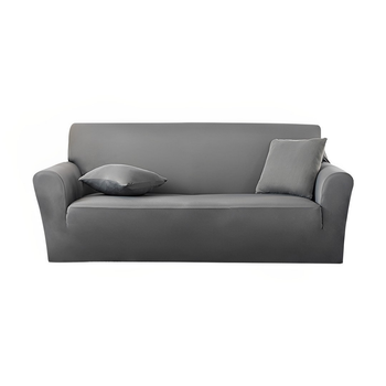 4-Seater Grey Sofa Cover Couch Protector High Stretch Lounge Slipcover Home Decor image