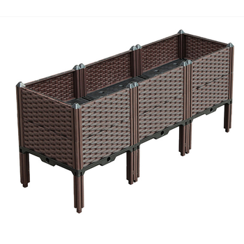 120cm Raised Planter Box Vegetable Herb Flower Outdoor Plastic Plants Garden Bed with Legs Deepen image