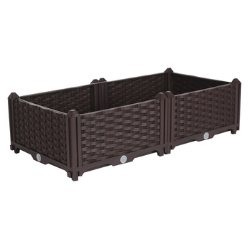80cm Raised Planter Box Vegetable Herb Flower Outdoor Plastic Plants Garden Bed image
