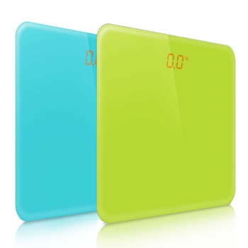 2X 180kg Digital Fitness Weight Bathroom Gym Body Glass LCD Electronic Scales Green/Blue image