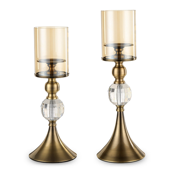 43cm 38cm Glass Candle Holder Candle Stand Glass/Metal image