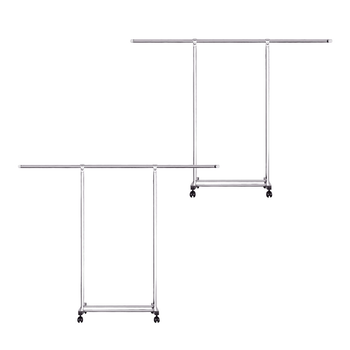 2X 180cm Stainless Steel Floor-Standing Clothes Rack - Durable and Space-Saving Laundry Organizer image