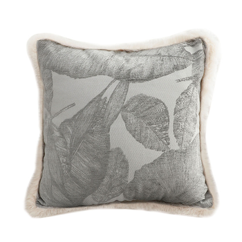 45cm Wabi-sabi Raised Embroidery Leaf & Square Throw Pillow image
