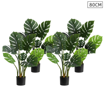 4X 80cm Artificial Indoor Potted Turtle Back Fake Decoration Tree Flower Pot Plant image