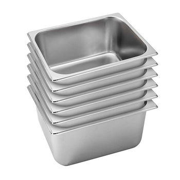 6X Gastronorm GN Pan Full Size 1/2 GN Pan 20cm Deep Stainless Steel Tray image