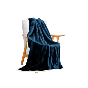 Throw Blanket Warm Cozy Double Sided Thick Flannel Coverlet Fleece Bed Sofa Comforter Dark Blue image