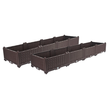 2X 160cm Raised Planter Box Vegetable Herb Flower Outdoor Plastic Plants Garden Bed image