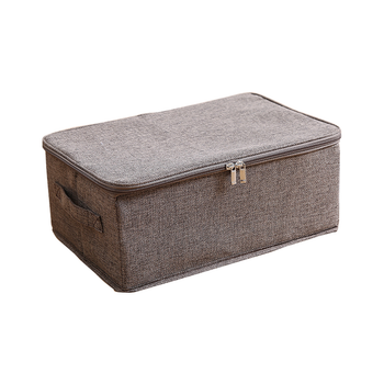 Coffee Small Portable Double Zipper Storage Box Moisture Proof Clothes Basket Foldable Home Organiser image