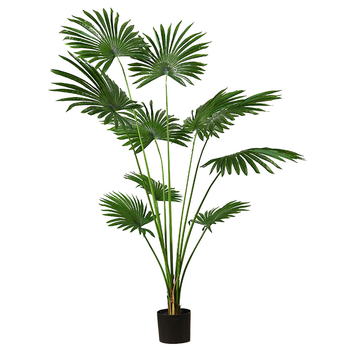 180cm Artificial Natural Green Fan Palm Tree Fake Tropical Indoor Plant Home Office Decor image