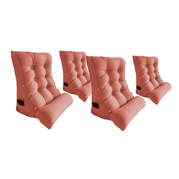 4X 45cm Peach Triangular Wedge Lumbar Pillow Headboard Backrest Sofa Bed Cushion Home Decor image