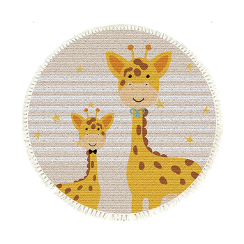 120cm Cute Cartoon Animal Non-Slip Thick and Ultra-Soft Carpet Flannel Rug image