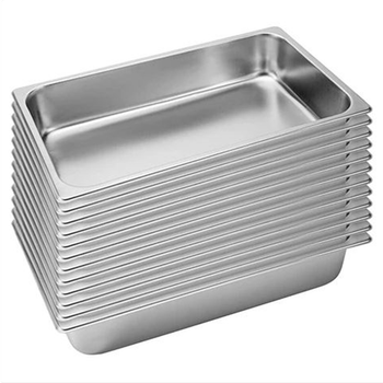 12X Gastronorm GN Pan Full Size 1/1 GN Pan 10cm Deep Stainless Steel Tray image