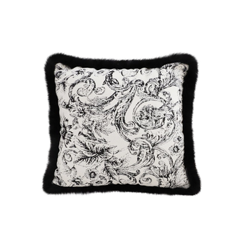 45cm Pillow French Cover Style Floral Jacquard Woven Decorative Fringe Throw Pillow image