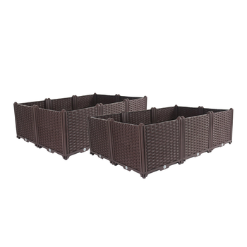 2X 120cm Raised Planter Box Vegetable Herb Flower Outdoor Plastic Plants Garden Bed Deepen image