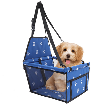 Waterproof Pet Booster Car Seat Breathable Mesh Safety Travel Portable Dog Carrier Bag Blue image