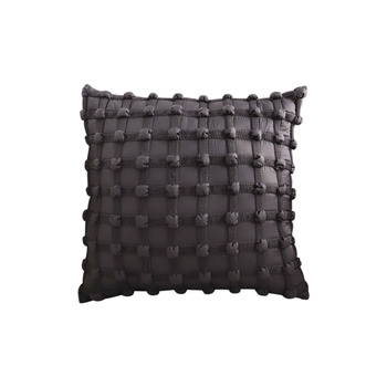50cm Black Medieval-style Puff Rivet Square Product Throw Pillow image