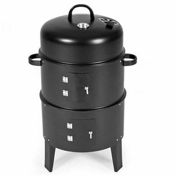 3 In 1 Barbecue Smoker Outdoor Charcoal BBQ Grill Camping Picnic Fishing image