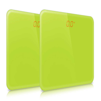 2X 180kg Digital Fitness Weight Bathroom Gym Body Glass LCD Electronic Scales Green image