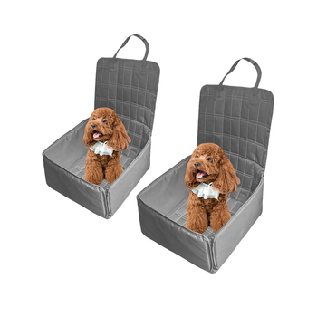 2X Grey Car Pet Sitting Bag Breathable Safety Travel Portable Carrier Pouch Travel Essentials image