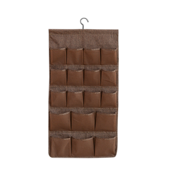 Coffee Double Sided Hanging Storage Bag Underwear Bra Socks Mesh Pocket Hanger Home Organiser image