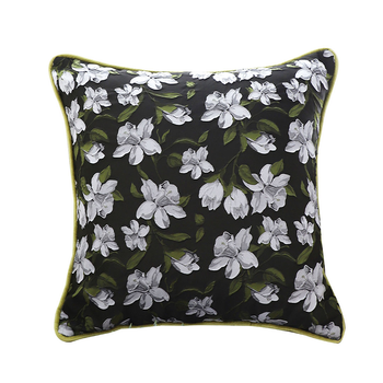 45cm Subtle Foliage Green Pillow Subtle Orchid Blossom Square Throw Pillow image