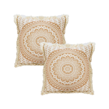 2X 50cm Pillow Cover Moon Decor Cotton Decorative Throw Pillow image