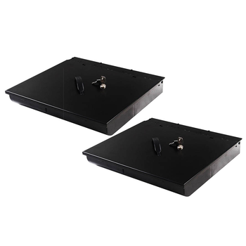 2X 4 Bills 8 Coins Cash Tray With Lockable Lid Heavy Duty Spare Cash Tray Black image