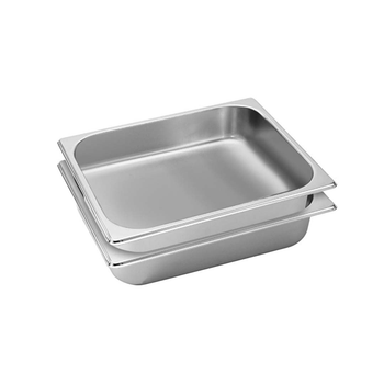 2X Gastronorm GN Pan Full Size 1/2 GN Pan 6.5cm Deep Stainless Steel Tray image