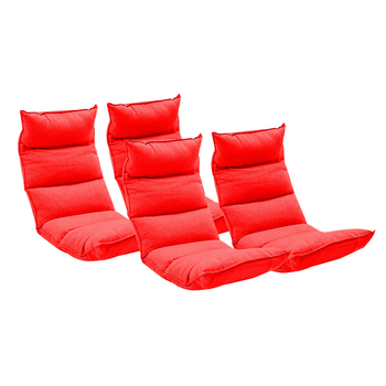 4X Foldable Tatami Floor Sofa Bed Meditation Lounge Chair Recliner Lazy Couch Red image