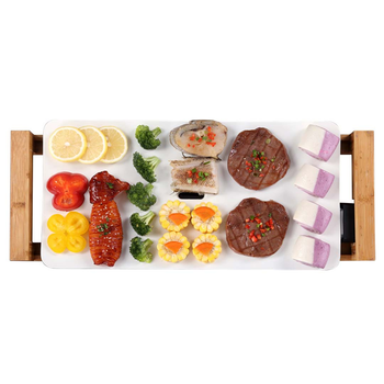 Electric Ceramic BBQ Grill Non-stick Surface Hot Plate for Indoor & Outdoor White image