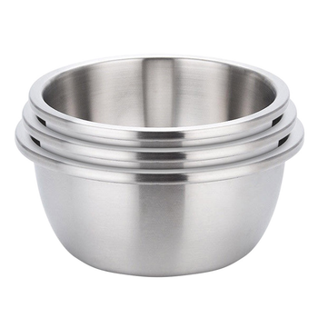 3Pcs Deepen Matte Stainless Steel Stackable Baking Washing Mixing Bowls Set Food Storage Basin image