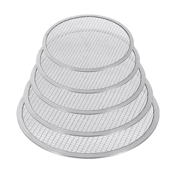 Round Seamless Aluminium Nonstick Commercial Grade Pizza Screen Baking Pan Set image