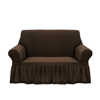 2-Seater Coffee Sofa Cover with Ruffled Skirt Couch Protector High Stretch Lounge Slipcover Home Decor image