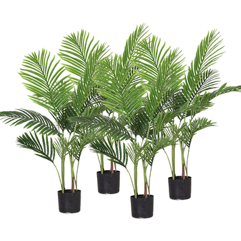 4X 145cm Green Artificial Indoor Swallowtail Sunflower Tree Fake Plant Simulation Decorative image