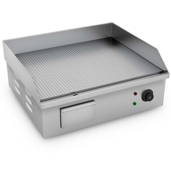 2200W Stainless Steel Ribbed Griddle Commercial Grill BBQ Hot Plate 56*48*23cm image