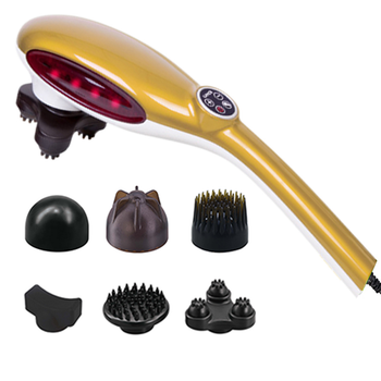 6 Heads Portable Handheld Massager Soothing Stimulate Blood Flow Shoulder Yellow image
