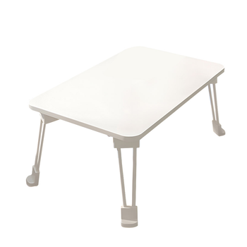 White Portable Bed Table Adjustable Folding Mini Desk With Cup-Holder Home Decor image