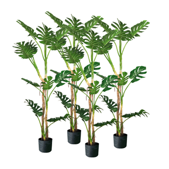 4X 175cm Tropical Monstera Palm Artificial Plant Tree, Real Touch Technology, with UV Protection image