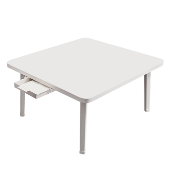 White Portable Floor Table Small Square Space-Saving Mini Desk Home Decor image