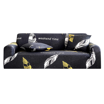 3-Seater Feather Print Sofa Cover Couch Protector High Stretch Lounge Slipcover Home Decor image