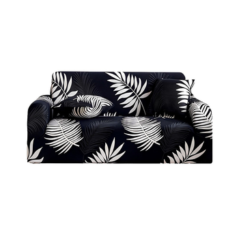 2-Seater Leaf Design Sofa Cover Couch Protector High Stretch Lounge Slipcover Home Decor image
